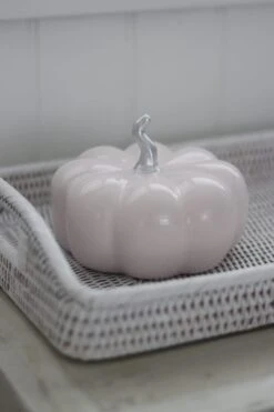 Ceramic Pumpkin Light Pink/Silver – Large