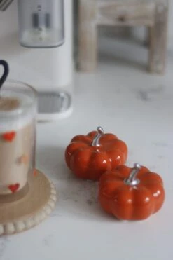 Ceramic Pumpkin Autumnal Orange – Small 2PC -Pretty Little Home 1IMG 6392 2
