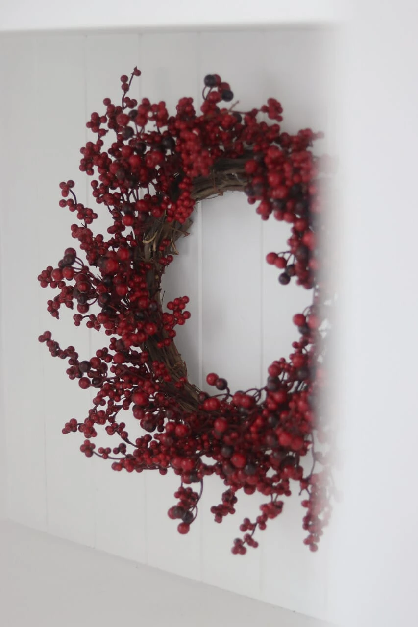 Faux Red Winter Berries Wreath 2 Faux Red Winter Berries Wreath - Image 2