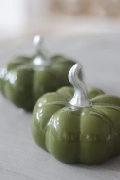 Ceramic Pumpkin Autumnal Green – Medium 2PC -Pretty Little Home 2IMG 6286 2