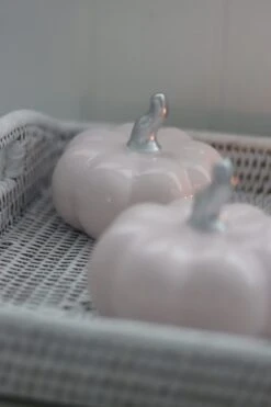 Ceramic Pumpkin Light Pink/Silver – Medium 2PC 6 Ceramic Pumpkin Light Pink/Silver – Medium 2PC -Pretty Little Home 2IMG 6337 2