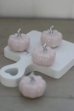 Ceramic Pumpkin Light Pink/Silver – Tiny 4PC
