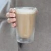Double Wall Latte Glass – Fluted