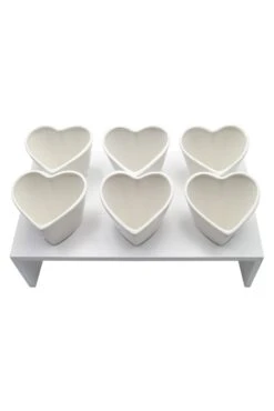 Ceramic Heart Snacking Station – White
