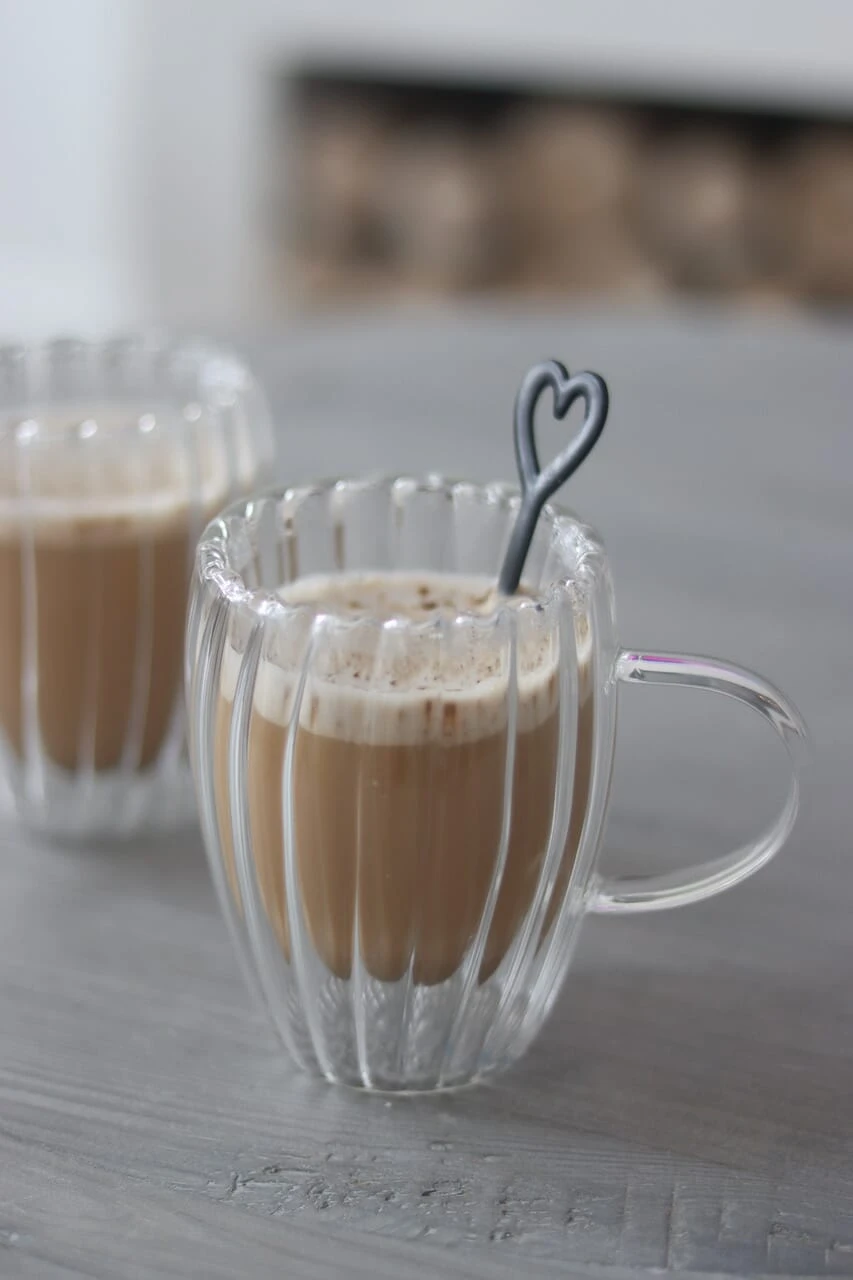 Double Wall Glass Mugs – Bubble Set Of 2 2 Double Wall Glass Mugs – Bubble Set Of 2 - Image 2