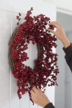 Faux Red Winter Berries Wreath