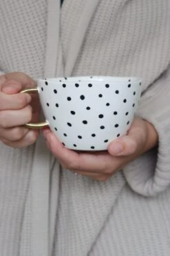 Irregular Ceramic Mug – Polka Dots