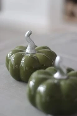 Ceramic Pumpkin Autumnal Green – Medium 2PC -Pretty Little Home 4IMG 6280 2