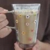 Double Wall Glass Latte Mug – Colourful Flowers