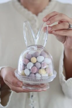 Glass Bunny Cake Stand – Raised Beaded