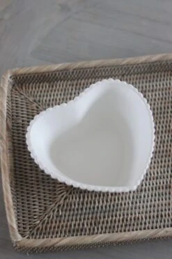 White Beaded Heart Shaped Bowl -Pretty Little Home HBIMG 9198 2