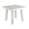 Square Wooden Stool – Round Legs/White