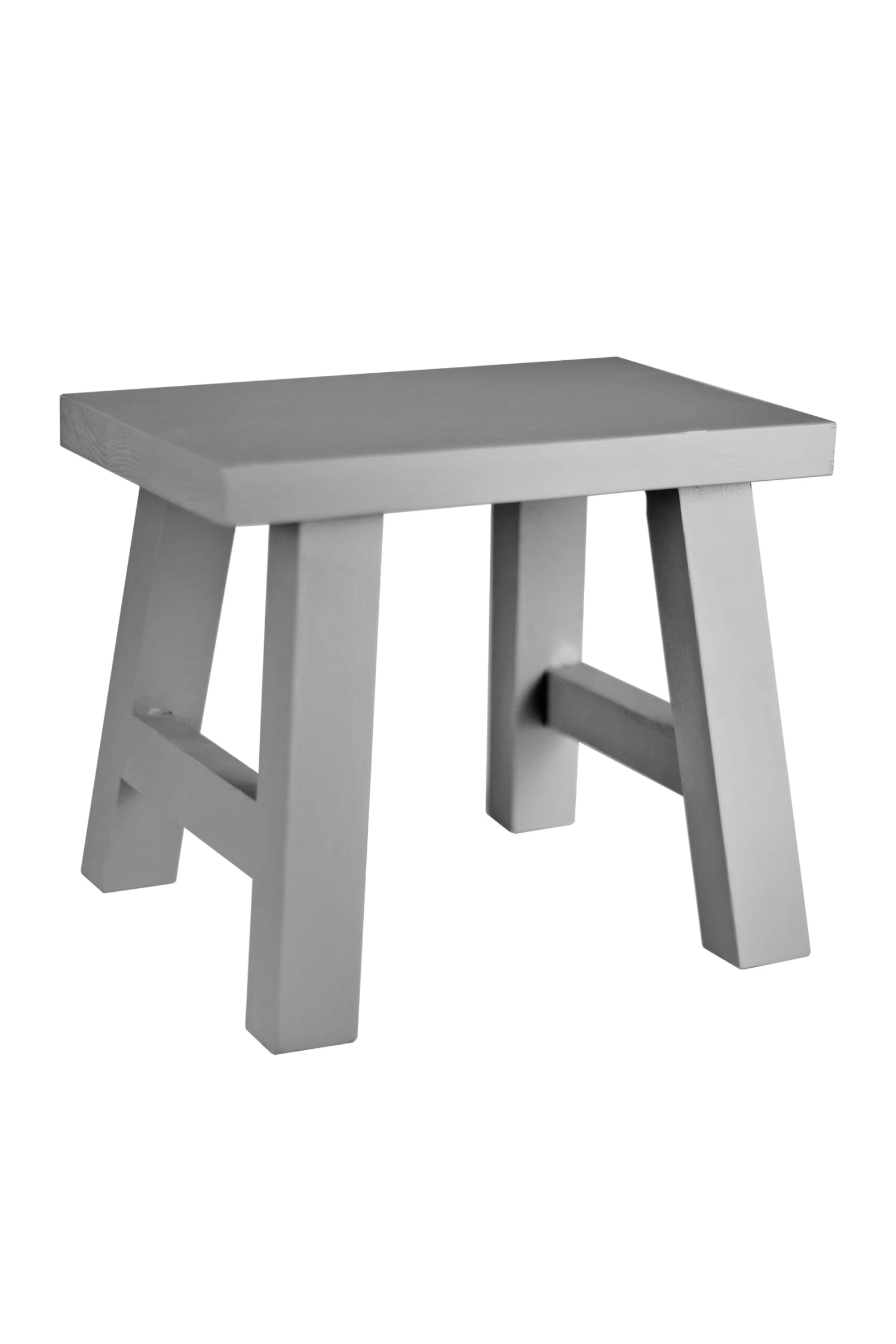 Solid Pine Wood Stool – Grey 2 Solid Pine Wood Stool – Grey - Image 2