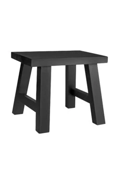 Solid Pine Wood Stool – Black