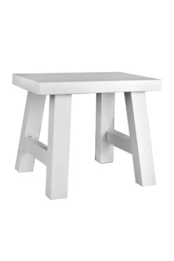 Solid Pine Wood Stool – White