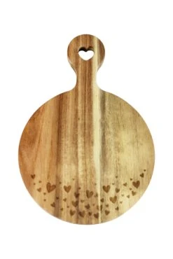 Engraved Heart Round Wooden Coaster – Small Natural