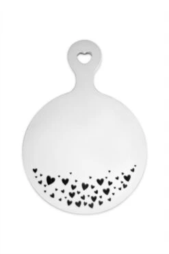 Engraved Heart Round Wooden Coaster – Small White -Pretty Little Home IMG 0115