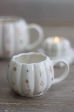 Mini Pumpkin Mug – White Autumn Art 2 -Pretty Little Home IMG 0122 2