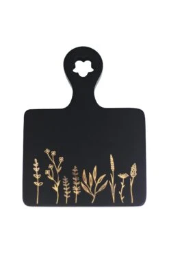 Engraved Flower Square Chopping Board – Small Black -Pretty Little Home IMG 0127