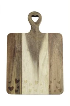 Engraved Heart Chopping Board- Natural Medium