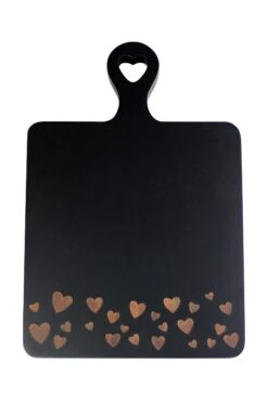 Engraved Heart Chopping Board- Black Medium