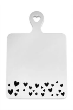 Engraved Heart Chopping Board- White Medium