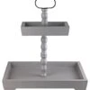 Two Tiered Cake Stand – Square/Grey