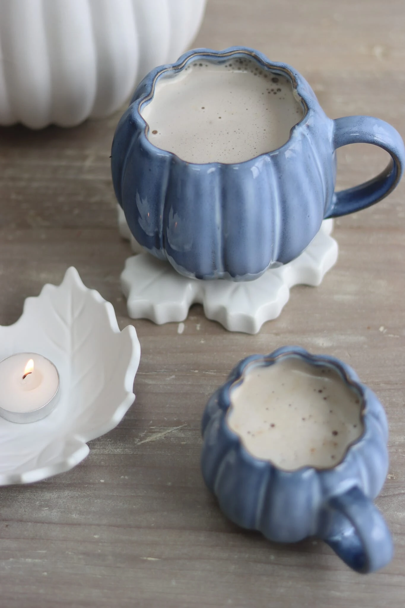 Large Pumpkin Mug – Ombre Blue 2 Large Pumpkin Mug – Ombre Blue - Image 2