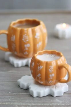Mini Pumpkin Mug – Ochre Floral Art 3 -Pretty Little Home IMG 0181