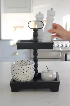 Two Tier Cake Stand – Square/Black