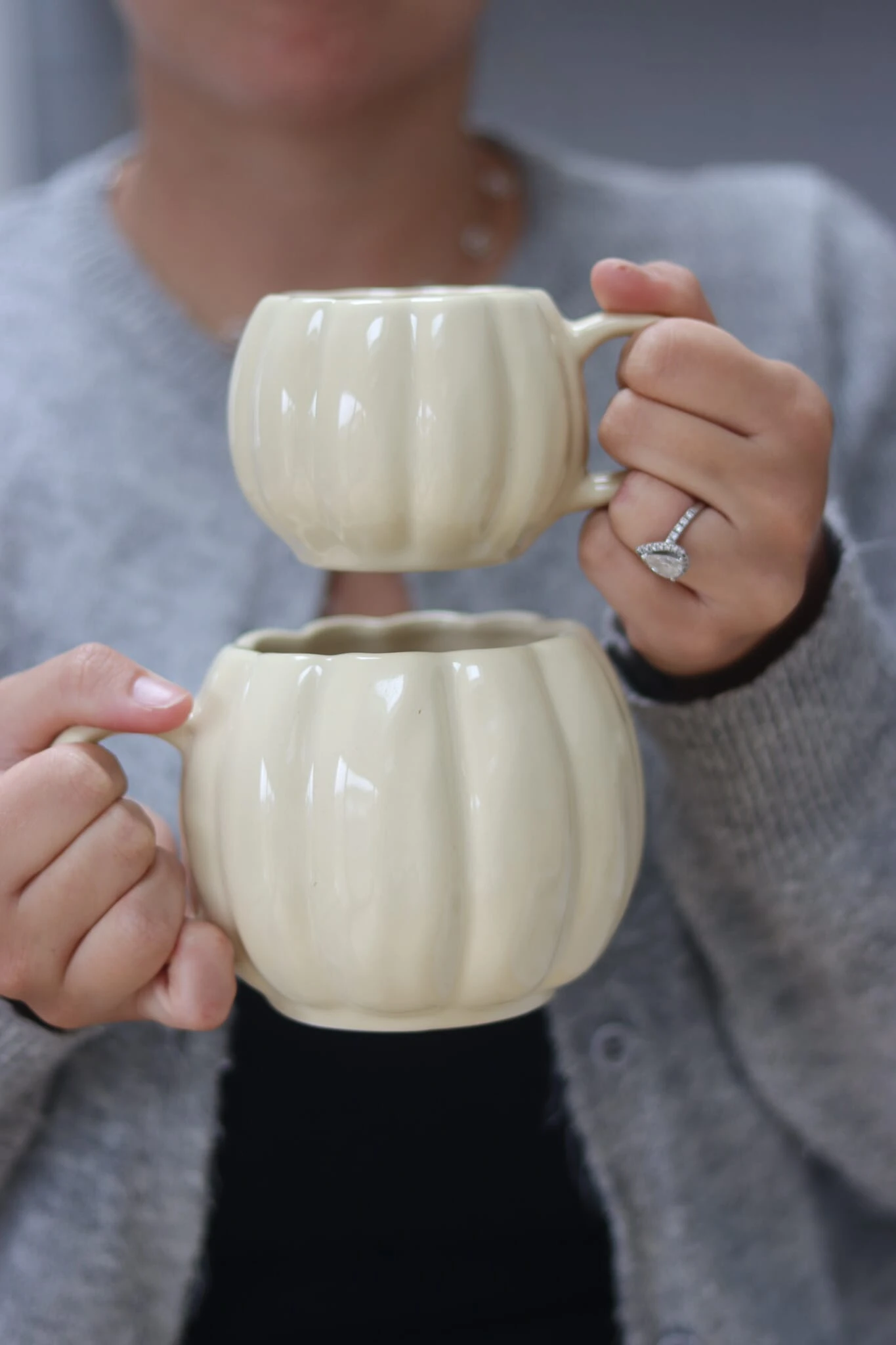 Large Pumpkin Mug – Beige 2 Large Pumpkin Mug – Beige - Image 2