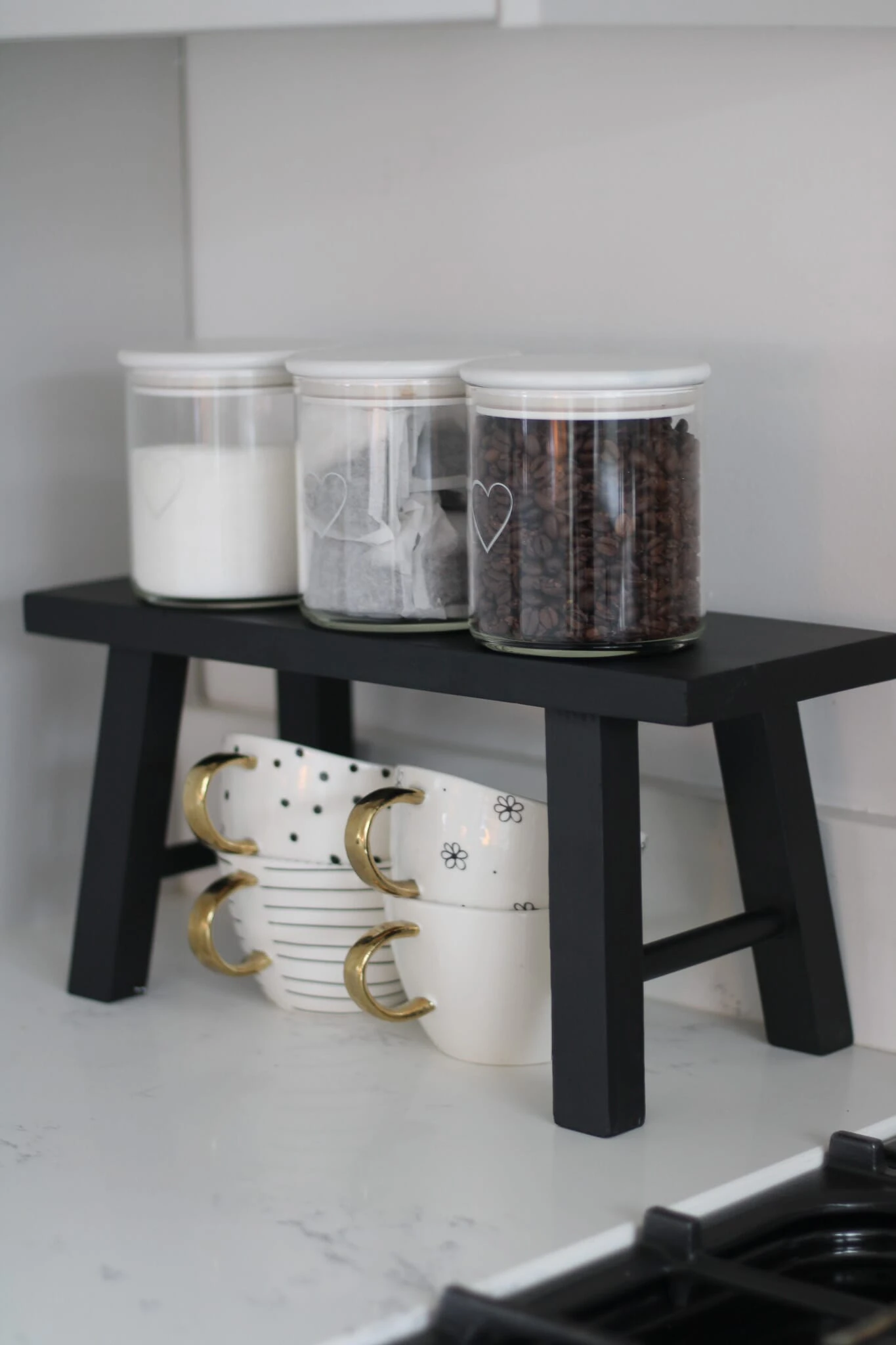 Solid Pine Wooden Stool – Black 3 Solid Pine Wooden Stool – Black - Image 3