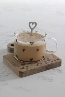 Engraved Heart Square Wooden Coaster – Small Natural -Pretty Little Home IMG 0398