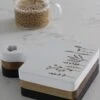Engraved Flower Square Chopping Board – Small White