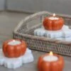 Set Of 3 Pumpkin Tea Light Holders – Autumnal Orange