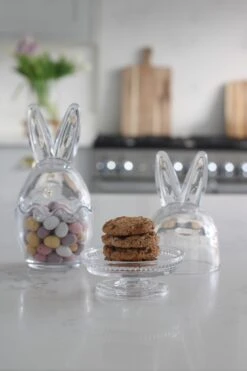 Glass Bunny Cake Stand – Raised Beaded -Pretty Little Home IMG 0598