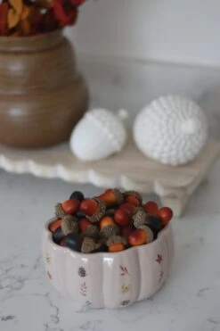 Ceramic Pumpkin Bowl – Autumn Floral -Pretty Little Home IMG 0714