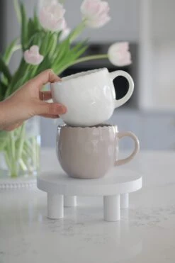 Round Small Stool – White