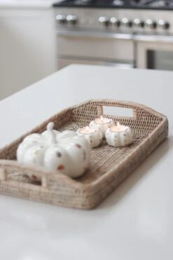 Set Of 3 Pumpkin Tea Light Holders – White Floral -Pretty Little Home IMG 0854 2 2