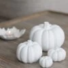 Stone Resin Pumpkin Family – White