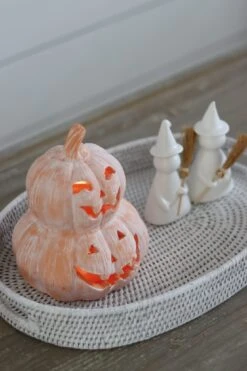 Stacked LED Terracotta Pumpkins 7 Stacked LED Terracotta Pumpkins -Pretty Little Home IMG 0915 2