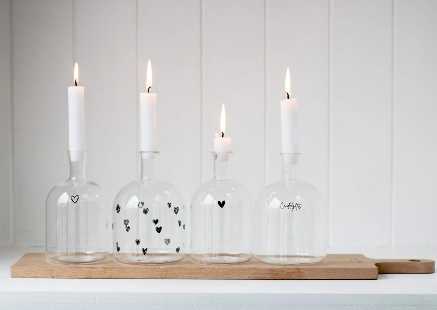 Glass Bud Vase – Black Multi Heart 1 Glass Bud Vase – Black Multi Heart