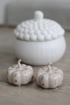 Ceramic Pumpkin Autumn Floral – Small 2PC