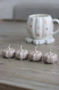 Ceramic Pumpkin Autumn Floral – Tiny 4PC