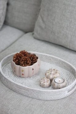 Ceramic Pumpkin Bowl – Autumn Floral