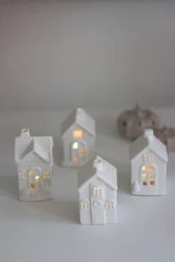 LED Small Ceramic Houses – Autumn 4pc -Pretty Little Home IMG 1141 2