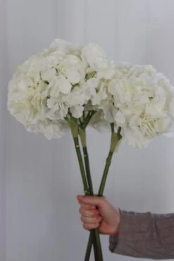 Faux White Hydrangea Stem