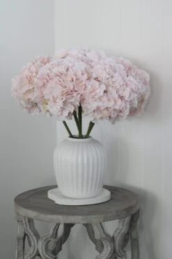 Faux Pink Hydrangea Stem