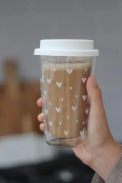 Double Wall Travel Mug – Multi Heart/White -Pretty Little Home IMG 1268