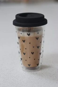 Double Wall Travel Mug – Multi Heart/Black -Pretty Little Home IMG 1279